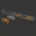 Detailed Large Cylindrical Mechanical Component With Small Metallic And Wooden Parts