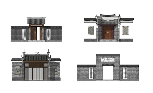 New Chinese Gate Entrance Gate 3d model