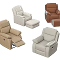 Comfortable Leather Massage Chairs In Various Colors With Reclining Function And Ottoman Footstools