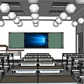 modern classroom 3d model
