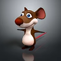Playful 3D Cartoon Mouse Character With Big Ears Red Nose Blue Eyes And Open Arms