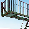 INDUSTRIAL LOFT STAIRS OUTDOOR CORROSION STAIRS 3d model