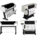 Office Electrical Appliances Including Various Wide Format Printers For Office Use 3d model
