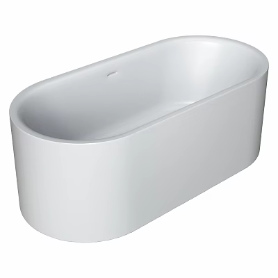 Sleek White Freestanding Oval Bathtub For Modern Bathroom Interior Design 3d model