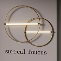 Surreal Focus Modern Golden Circular Wall Lamps With Illuminated Bars