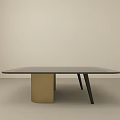 Modern Coffee Table With Black Tabletop And Gold Base Structure 3d model