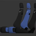 Three Car Seats Featuring Black Blue And Black Colors With Different Material Textures