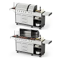 Stainless Steel Outdoor Grill With Drawers Wheels And Countertop For Cooking Food Items