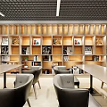 Modern Library Reading Area 3d model