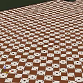 Brown And White Checkered Floor Tile With Decorative Geometric Pattern For Interior Design 3d model