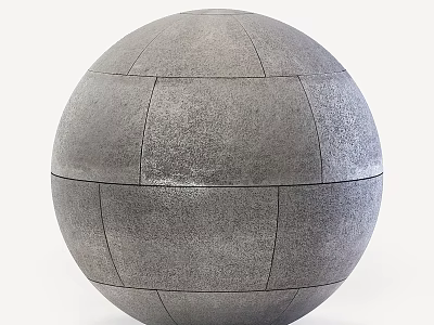 Gray Segmented Sphere With Textured Surface And Paneled Design 3d model