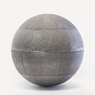 Gray Segmented Sphere With Textured Surface And Paneled Design 3d model