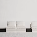 White Modular Sectional Sofa With Black Storage Units On Light Floor 3d model