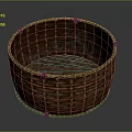 Intricate Weave Natural Wicker Round Storage Basket For Home Decor Organizing