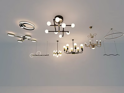 Various Chandelier Designs with Modern and Classic Styles for Home Decoration 3d model
