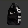 Black Nike Sports Equipment Bag With White Logo And Stripes