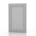 Gray Double Door With Lattice Design And Wooden Frame For Interior 3d model