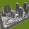 Modern High Rise Residential Tower With Glass Facade Balconies And Green Lawn