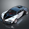 Luxury Sports Car Black White With Sleek Aerodynamic Body Red Accent Interior And Modern Design