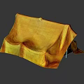Unique Yellow Folded Fabric Sofa With Artistic Design And Modern Style 3d model