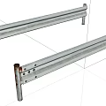 Durable Metal Guardrail Featuring Two Horizontal Rails And Bolted Posts 3d model