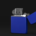 Daily Life Essential Blue Metallic Lighter With Open Lid And Sleek Design