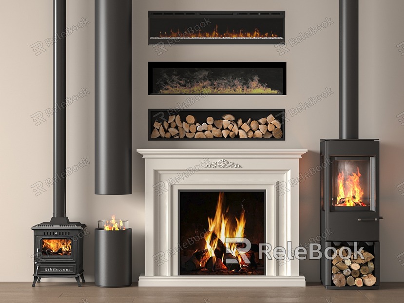 European fireplace stove electronic stove embedded fireplace model