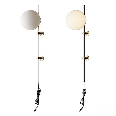 Modern Wall Lamps with White Globe Shades and Metal Brackets for Contemporary Home Interior Lighting 3d model