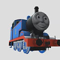 Thomas the Tank Engine with Blue Body Red Base Black Chimney and Smiling Face