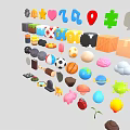 Colorful Cartoon Themed Decorative Ornament Set With Various Shapes And Themes For Home Decor