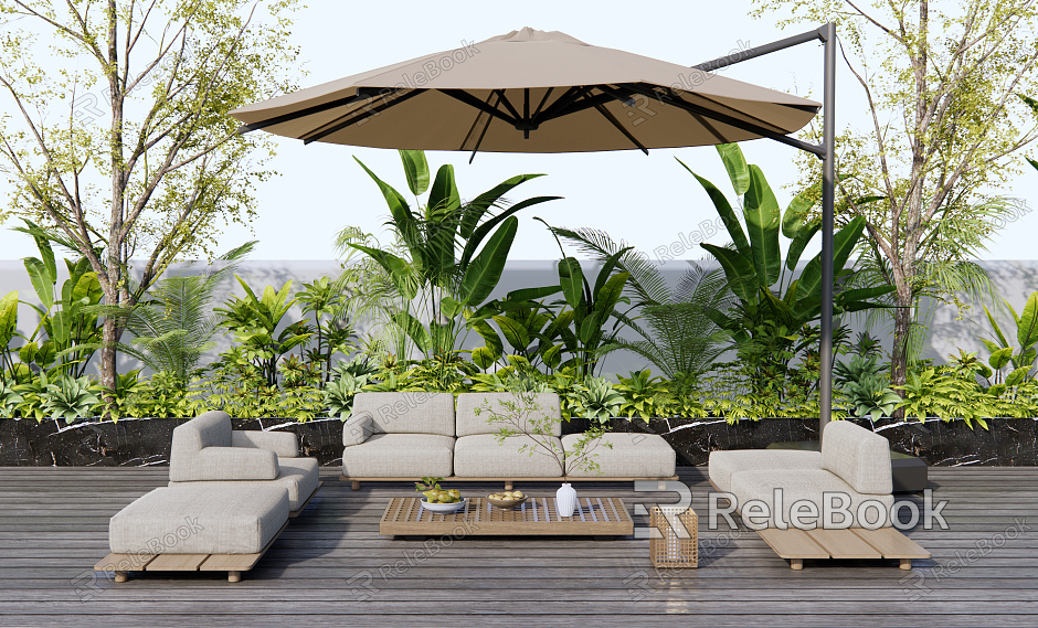 Modern outdoor sofa outdoor sofa coffee table combination model