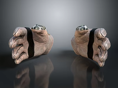 Leather Hand Protectors With Black Straps For Daily Living Essentials 3d model