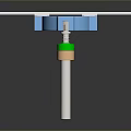 Blue Green Mechanical Structure With Metal Rod And Frame Components Design