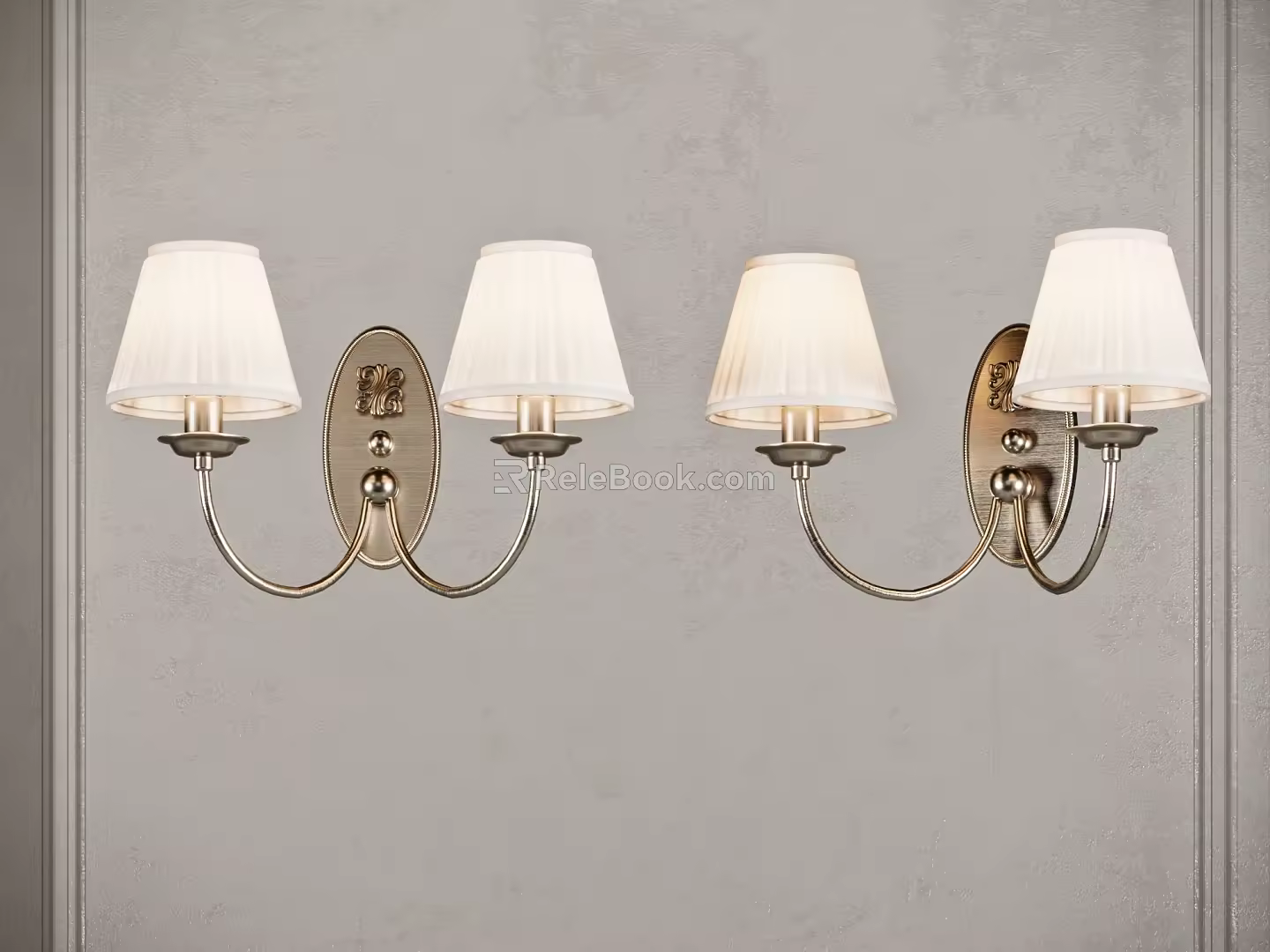 Jane European wall lamp two-end wall lamp creative wall lamp 3d model