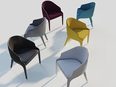 Modern Leisure Chairs With Sleek Design And Multiple Color Options For Indoor Spaces 3d model