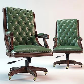 American Style Office Chair Leisure Chair Single Chair Dining Chair Recliner Boss Chair 3d model