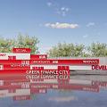 Green Finance City Modern Landmark Photo Check-in Spot With Journey Innovate Develop Themes