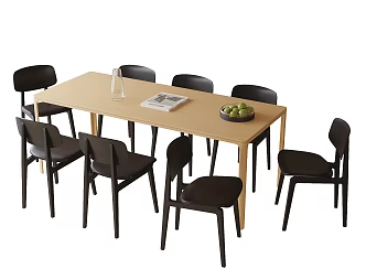 Modern Dining Table and Chair Dining Chair 3d model