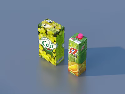 Vibrant Fruit Juice Boxes With Two Varieties Cio Grape And 17 Orange Flavors 3d model