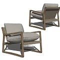 Modern Single Sofa With Wooden Frame And Light Linen Cushion For Living Room Decor