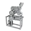 Detailed Industrial Mechanical Gear System With Motor And Metal Frame Structure