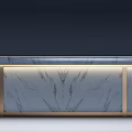 Elegant Modern Bar Counter Interior With Marble Top And Metal Accents