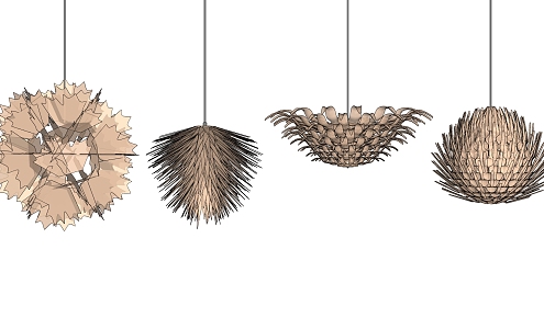 Modern shaped chandelier art chandelier combination 3d model