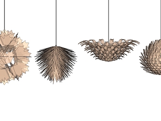 Modern shaped chandelier art chandelier combination 3d model