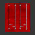 Red Shipping Container Equipment Featuring Black Logo And Smooth Exterior Design