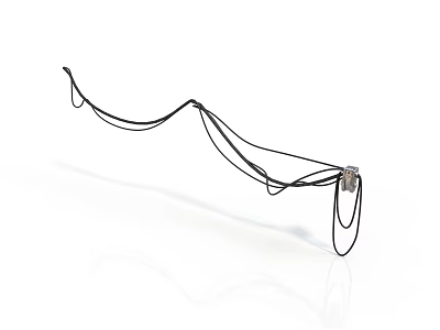 Electronic Appliance Connecting Cable With Black Wires And Metal Connector For Devices 3d model