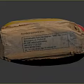 Cement Bag With Red Yellow Packaging And CEM I 42.5 R Label 3d model
