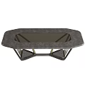 Elegant Contemporary Coffee Table With Geometric Metal Frame And Smooth Wooden Tabletop