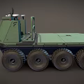 Green Porterba Multi Wheeled Utility Vehicle With Roof Mounted Equipment