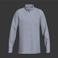 Light Blue Long Sleeve Shirt With Collar Chest Pocket On Dark Background With Reflection